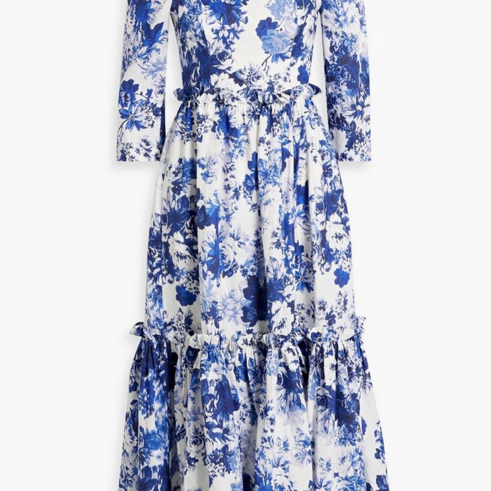 NWT Cara Cara x Tuckernut Blue Hill Dress Nordic Fields Blue Size 8 - Picture 2 of 7